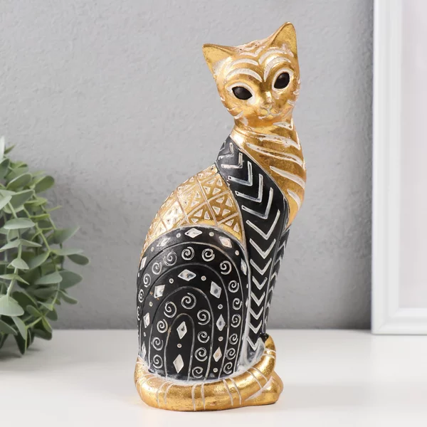 Сувенир «Кошка с узорами, сидит» 10,5х8х22 см