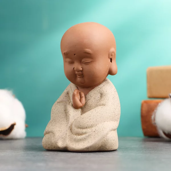 Фигурка Будда серый, 7х5см