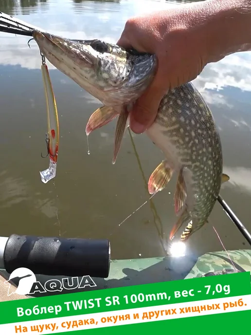 Aqua Воблер рыболовный плавающий Twist SR 100mm 7g цвет 007, 7 г, 2 шт, фото 3