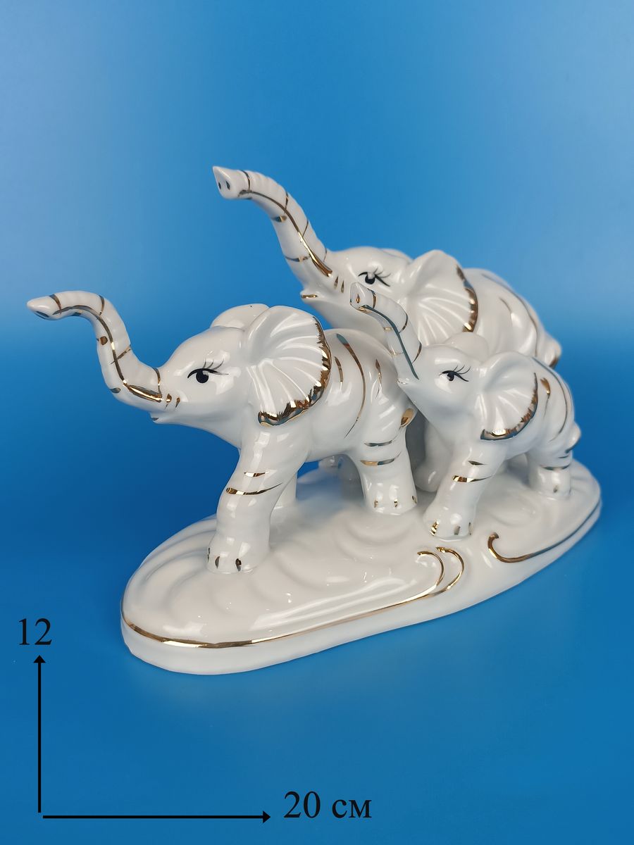 Фарфоровая статуэтка семья слонов Ceramic Fauna 197106989 купить за 1 501 ₽  в интернет-магазине Wildberries