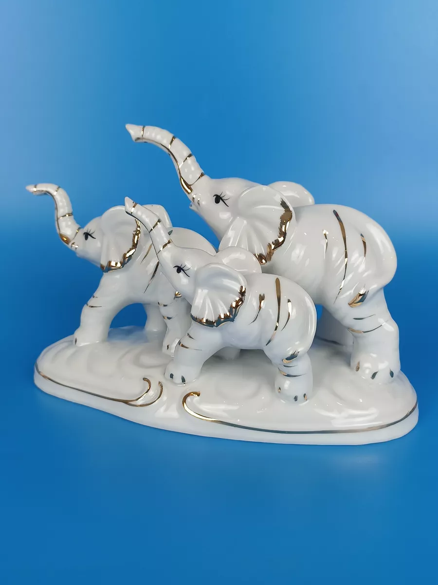 Фарфоровая статуэтка семья слонов Ceramic Fauna 197106989 купить за 1 501 ₽  в интернет-магазине Wildberries