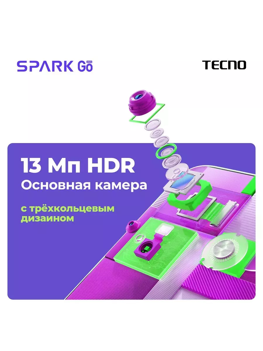 Смартфон Spark GO 2024 3+64GB белый TECNO 197107411 купить в  интернет-магазине Wildberries