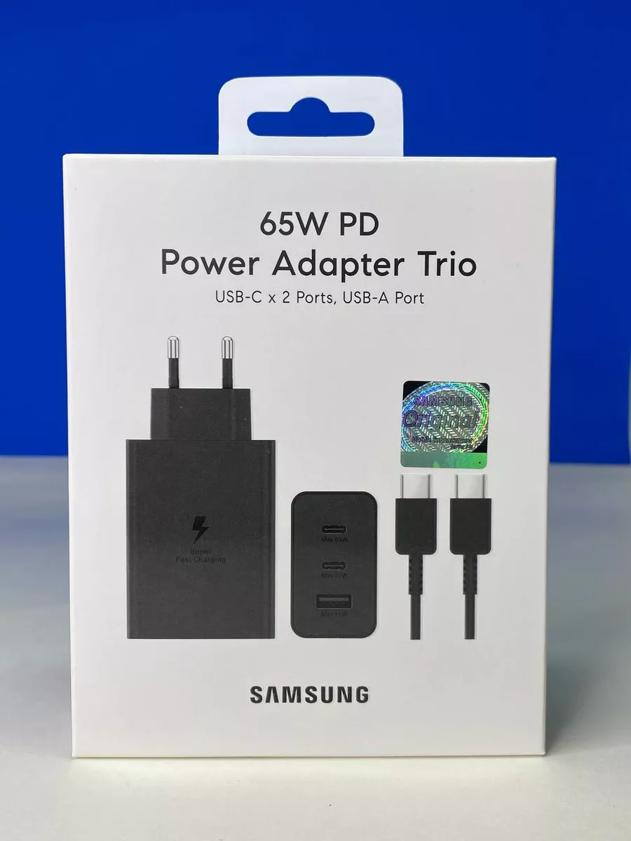 Зарядка для телефона Samsung 65W с кабелем Type-C / USB-C 197162682 купить  за 762 ₽ в интернет-магазине Wildberries