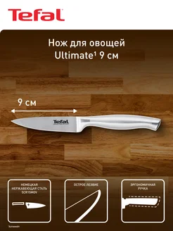 Кухонный нож для овощей Ultimate K1700574 9 см, серебристый Tefal 197236083 купить за 876 ₽ в интернет-магазине Wildberries