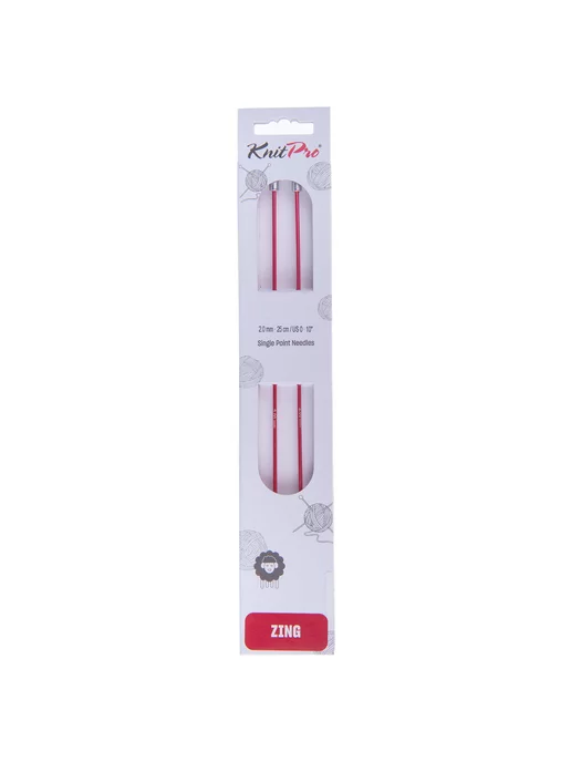 KnitPro 47231 Спицы прямые Zing 25 см х 2.0 мм, оранжевый, фото 3