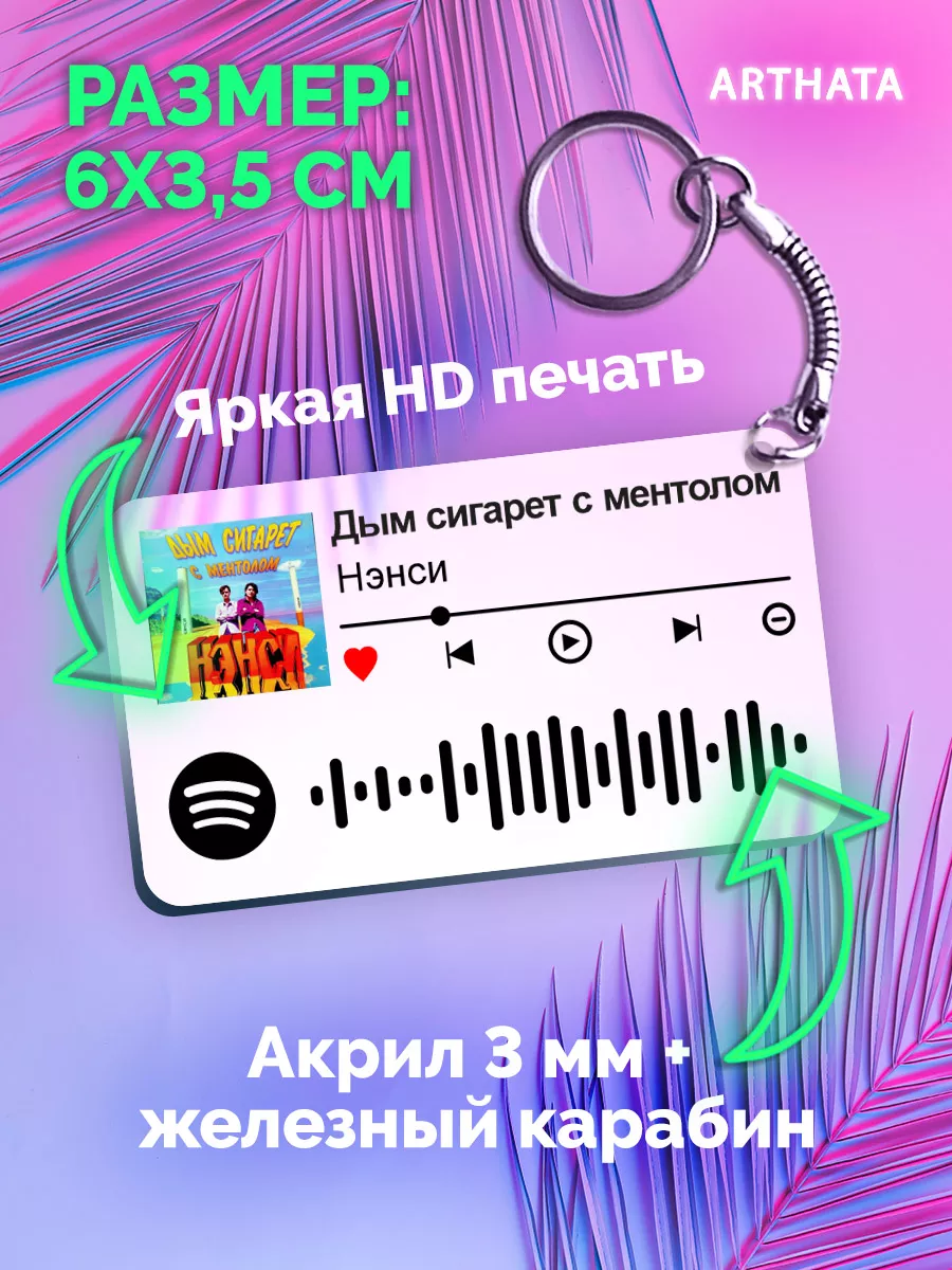 Брелок spotify Нэнси - Дым сиг с ментолом Arthata-spotify постер Спотифай  постер 197263320 купить за 264 ₽ в интернет-магазине Wildberries