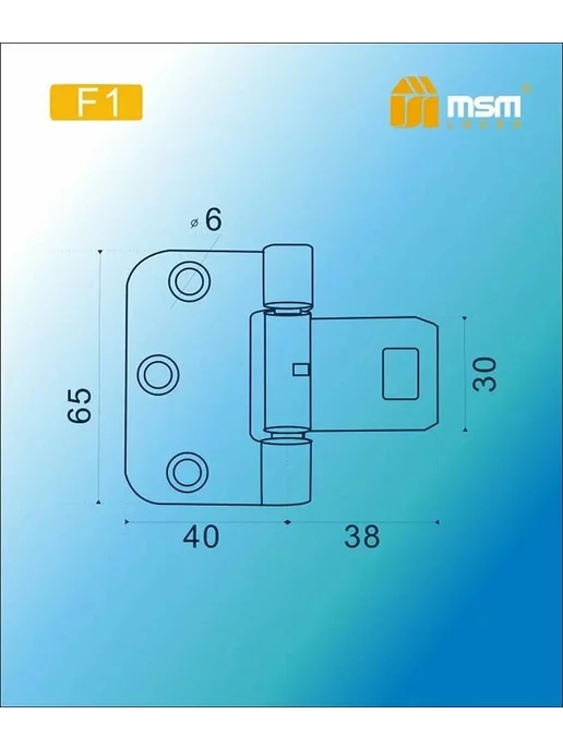 MSM Locks Дверная петля финского типа MSM F 1. Цвет белый, белый, фото 2