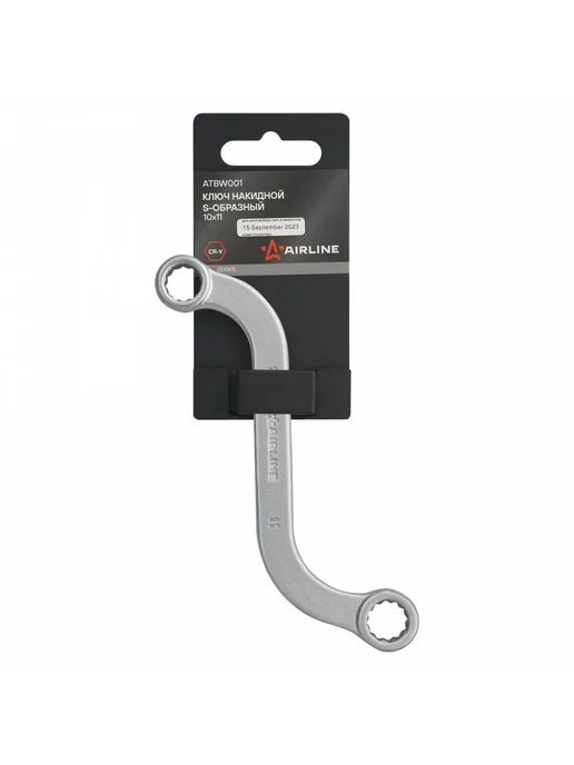 AIRLINE Ключ накидной S-образный 10х11 PRO пласт.подвес, вариант, фото 3