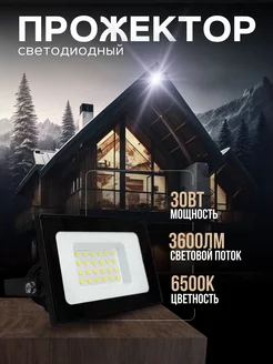 Прожектор LED 30W 6500К 3600Лм черный VKL ELECTRIC 197279386 купить за 294 ₽ в интернет-магазине Wildberries