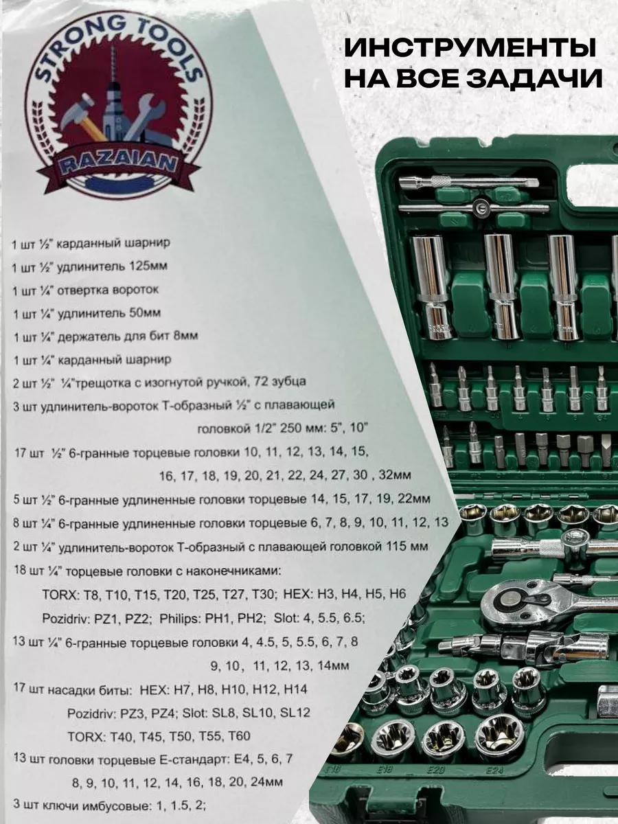 Набор инструментов автомобильные Razaian 197296100 купить за 4 620 ₽ в  интернет-магазине Wildberries