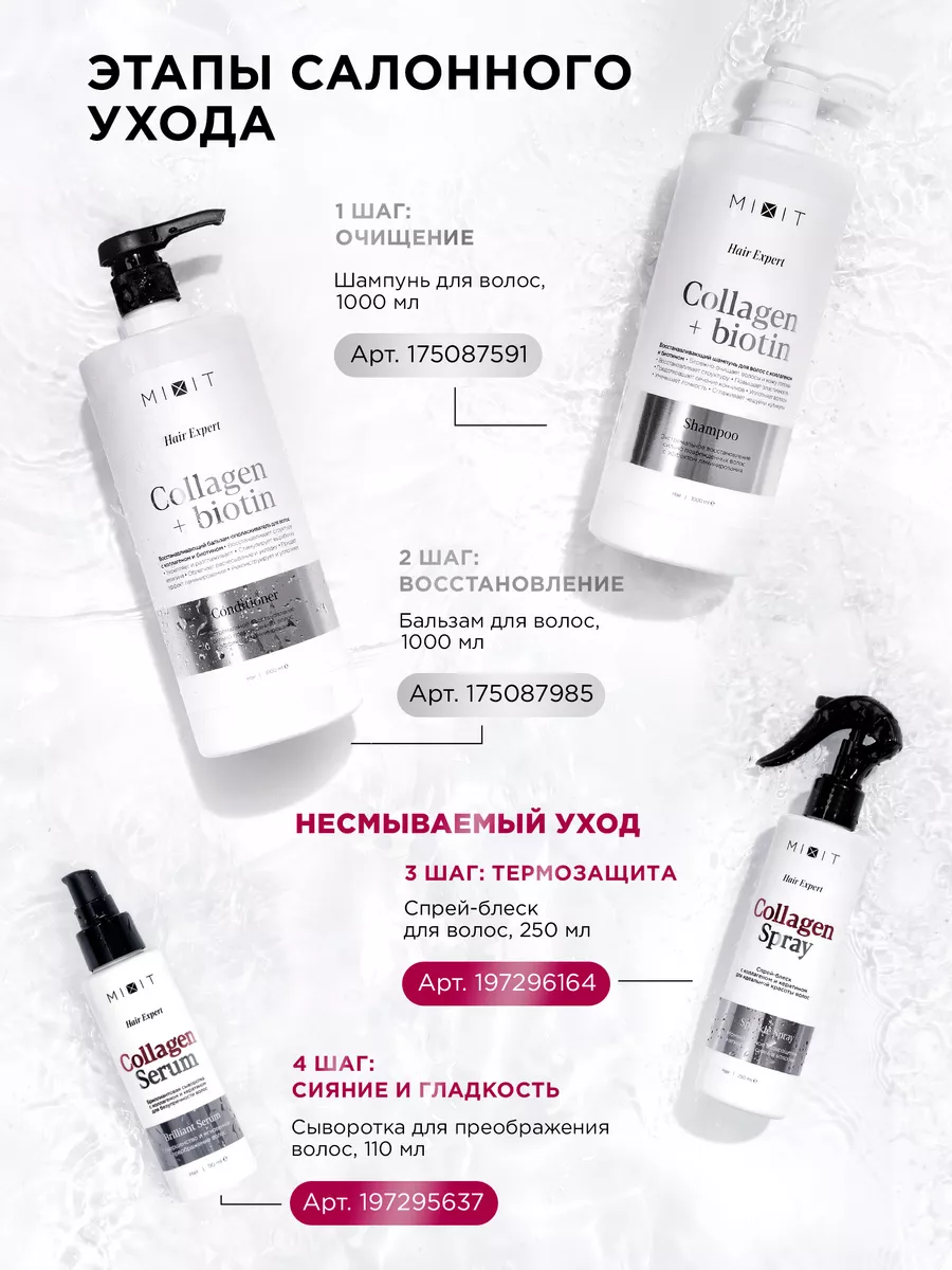 Спрей для волос термозащита антистатик 15 в 1 Hair Expert MIXIT 197296164  купить за 382 ₽ в интернет-магазине Wildberries