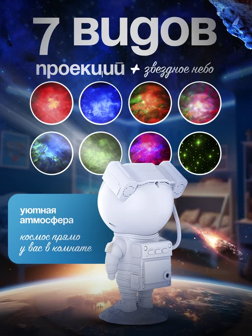 SVERT Ночник - проектор Звёздное небо, черный, фото 2