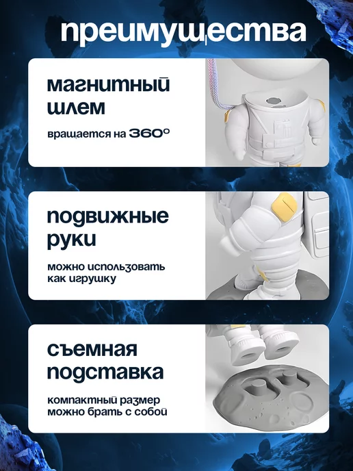 SVERT Ночник - проектор Звёздное небо, черный, фото 5