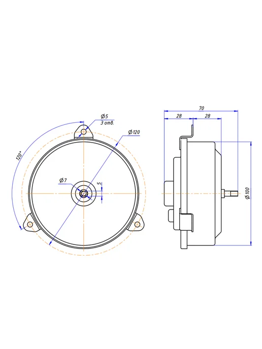 MotorCool Электромотор осевой (12V, 120W, PUSH), 120 Вт, фото 3