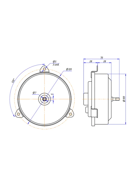 MotorCool Электромотор осевой (12V, 100W, PULL), 120 Вт, фото 3