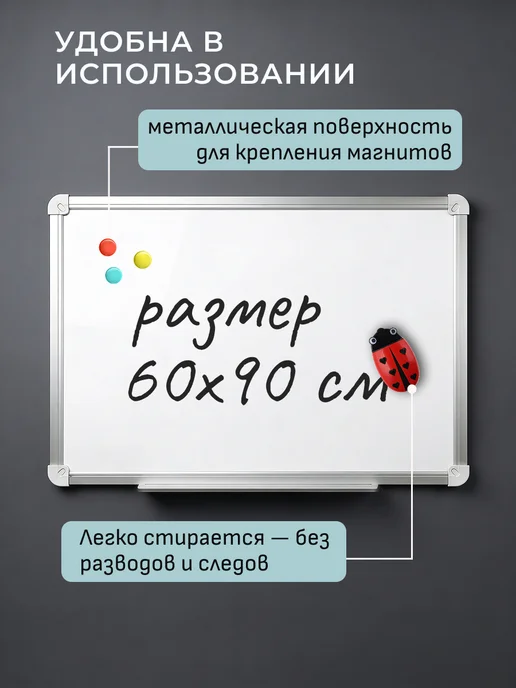 ARTABOSKO Магнитно-маркерная доска на стену 60х90 см, вариант, фото 3