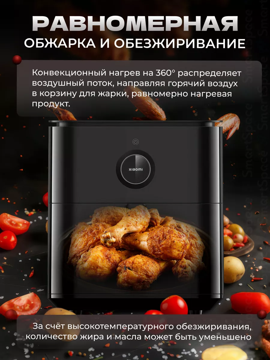 Аэрогриль Smart Air Fryer 6.5L Black EU Xiaomi 197438508 купить за 13 671 ₽  в интернет-магазине Wildberries