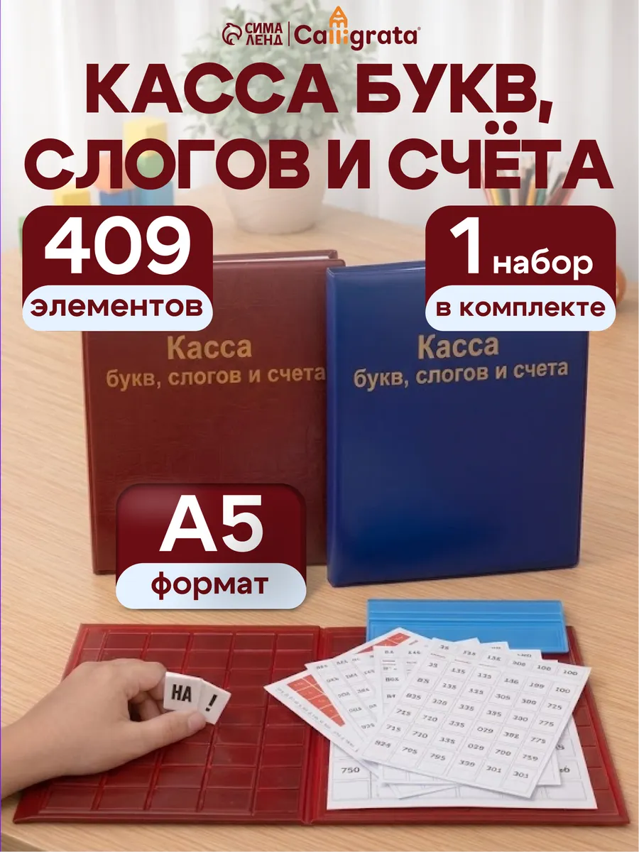 Касса букв цифр слогов и счета для школы А5 с кармашками