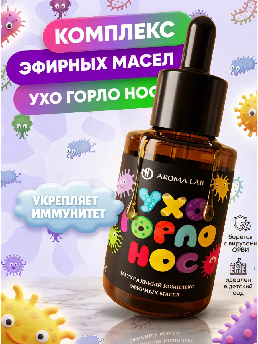 Комплекс эфирных масел Ухо-горло-нос от простуды 10 мл