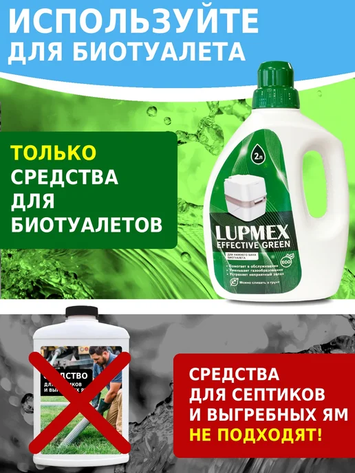 Lupmex Набор жидкостей для биотуалета Effective Green Rinse, зеленый, фото 6