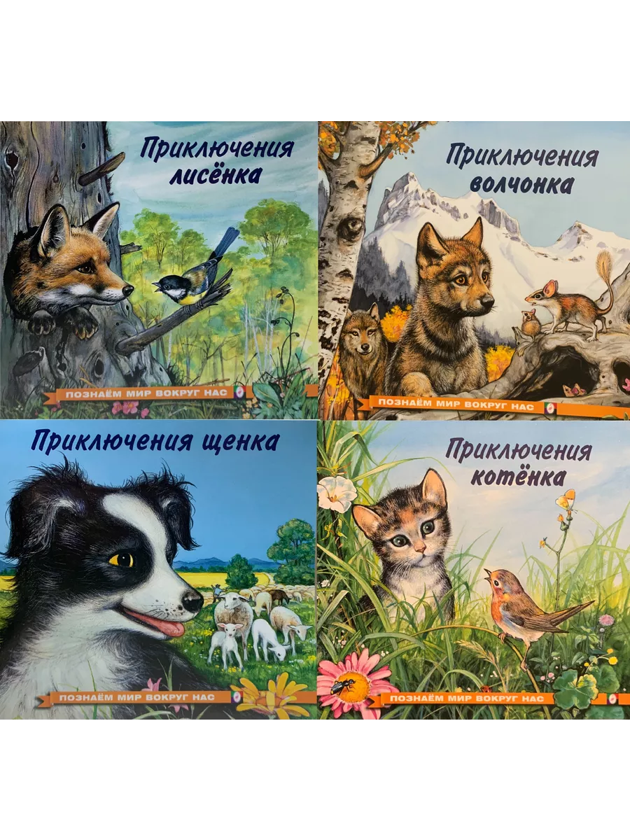 Приключения лисёнка, волчонка, щенка и котёнка (4шт.)