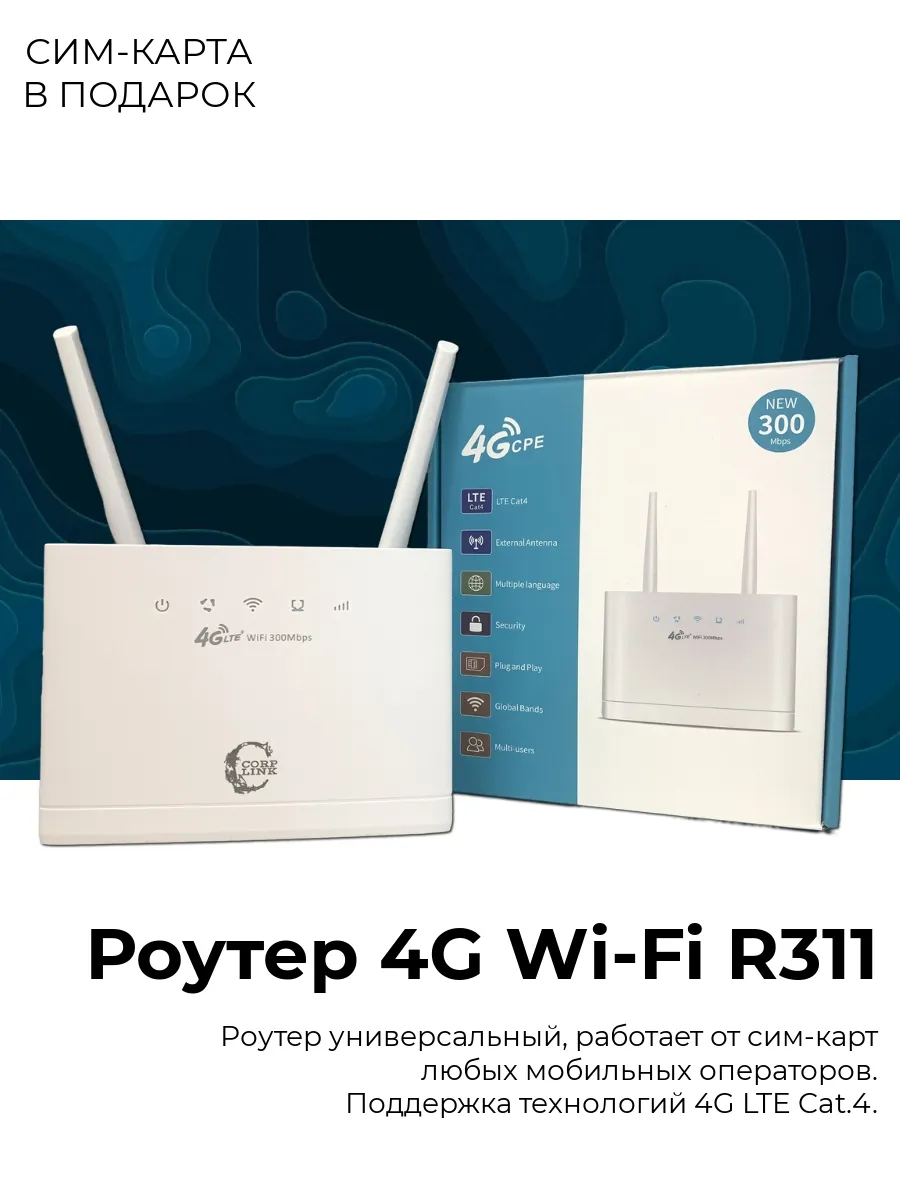 Роутер 4G Wi-Fi R311 под любого...