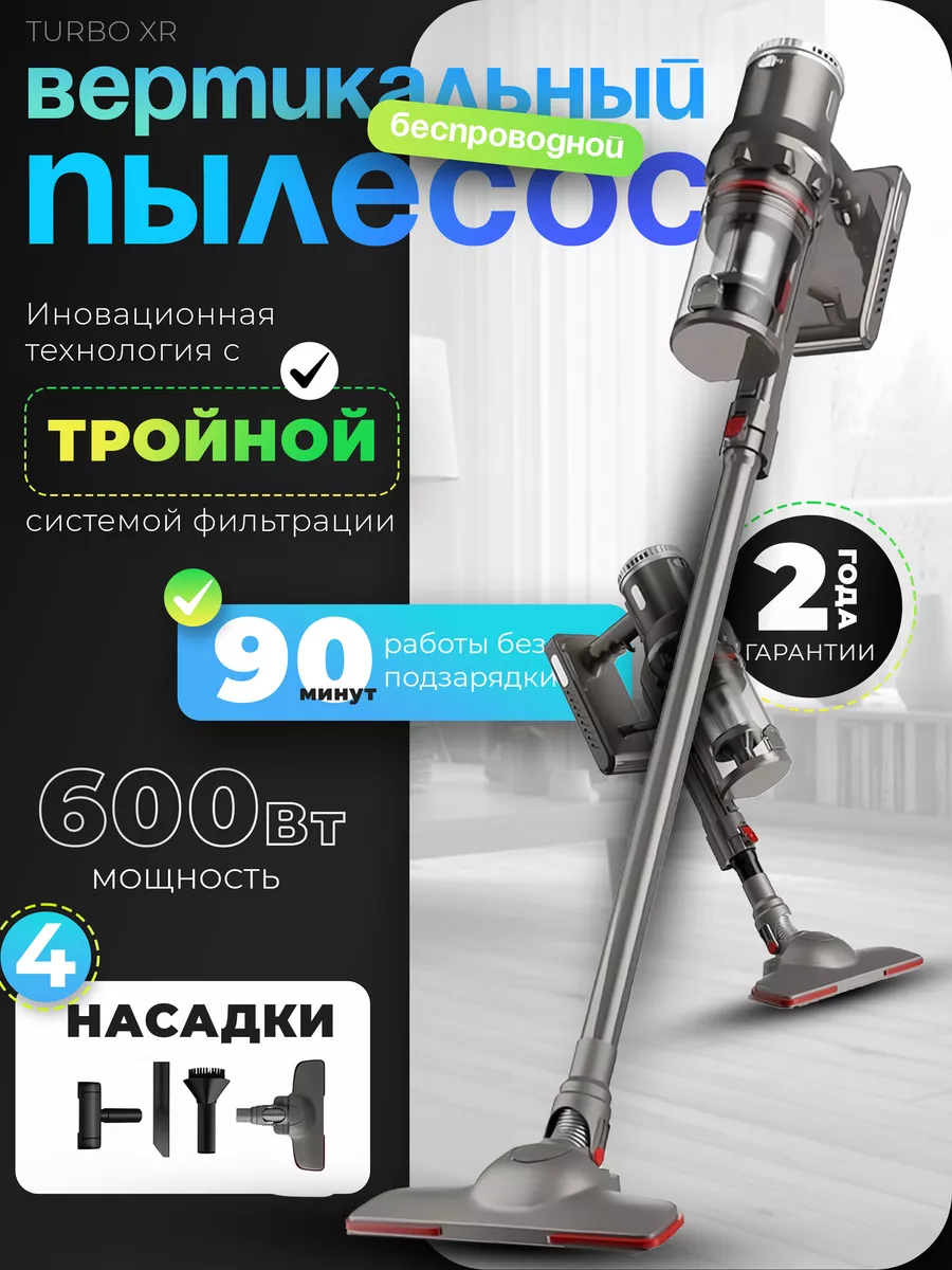 Пылесос вертикальный ручной беспроводной для дома CleanWow 197589308 купить  в интернет-магазине Wildberries