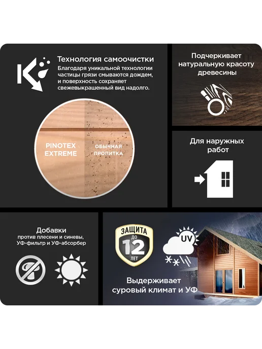 Pinotex EXTREME Лазурь для дерева сверхпрочная, калужница 9 л, 9 л, фото 7