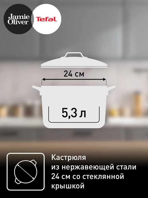 Tefal Кастрюля со стеклянной крышкой JO Kitchen Essentials 24 см, серый, фото 7
