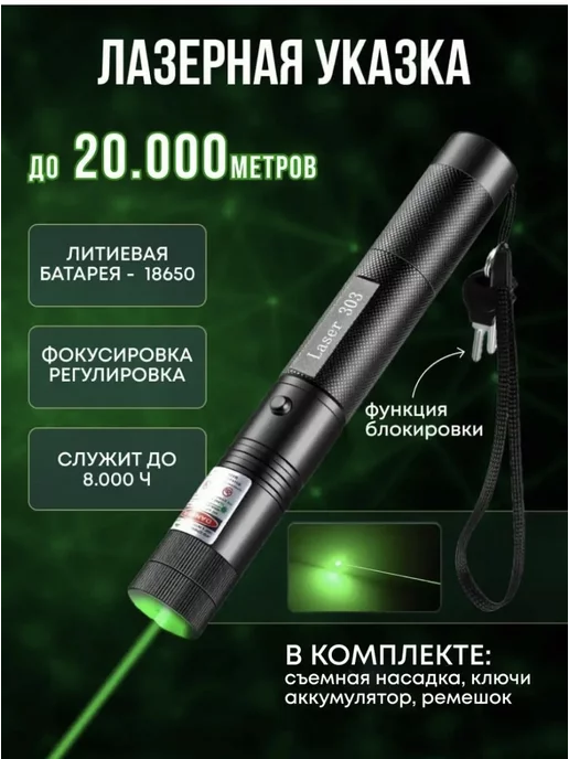 TEHNO PLYS Лазерная указка мощная 303 SE