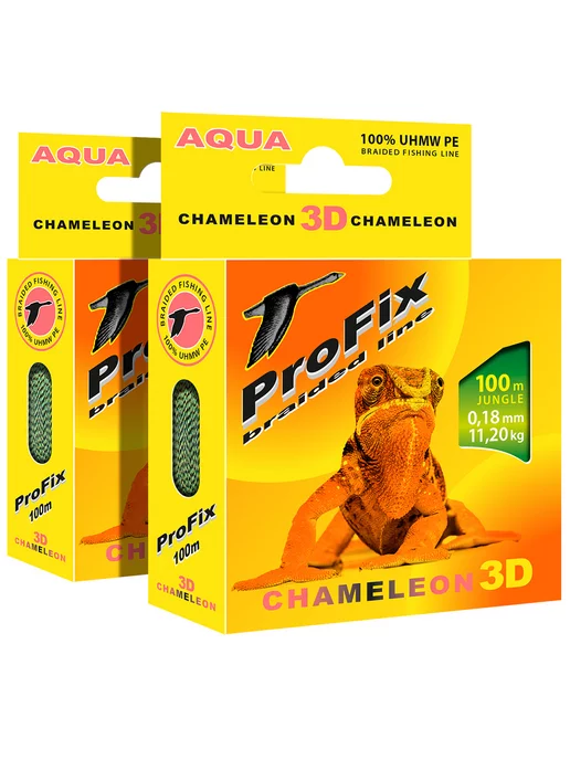 Aqua Плетеный шнур для рыбалки Chameleon 100m 0.16mm 10.4kg 2шт, 11,2 кг, 2 шт, фото 8