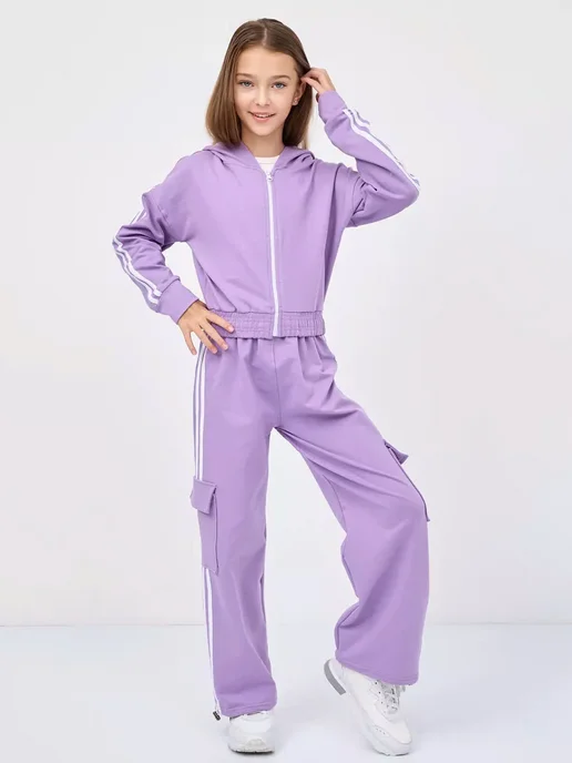 EBE KIDS Костюм спортивный на молнии, фиолетовый, фото 3