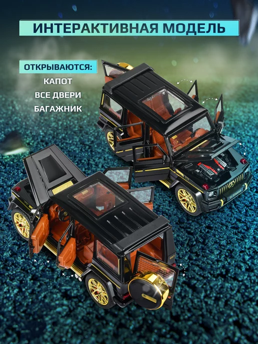 Neposeda Toys Гелик машинка металлическая с открывающимися дверями джип, черный, фото 4