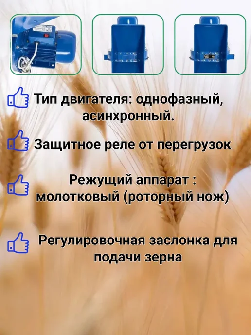 ТД ТНП Зернодробилка для зерна и кукурузы Зубр-3С 2500 Вт, 2500 Вт, фото 2