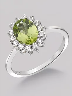 Кольцо с хризолитом из серебра KAPLI jewelry 197703931 купить за 1 896 ₽ в интернет-магазине Wildberries