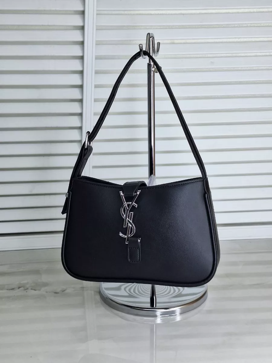Сумка кожа от YSL лодочка серебро