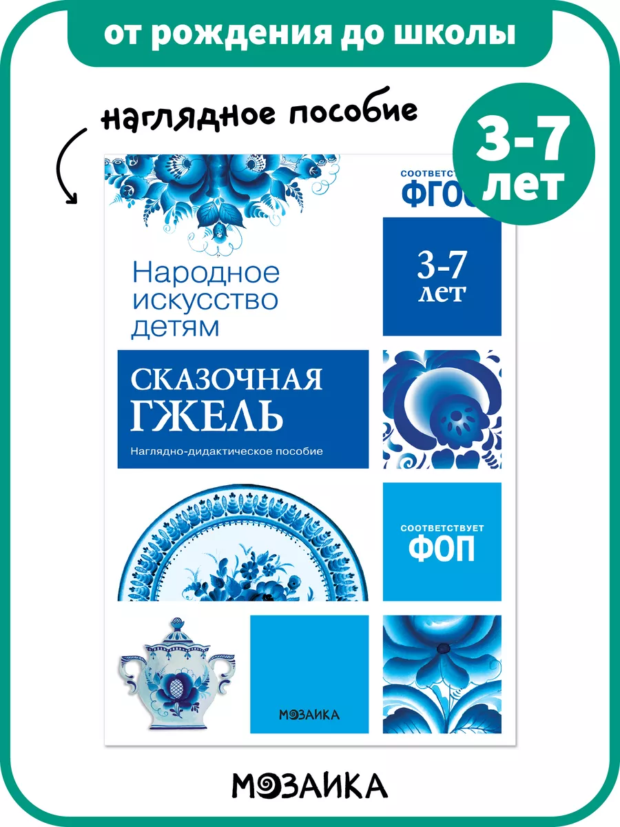 Наглядное пособие для детей, сказочная гжель ФОП 3+