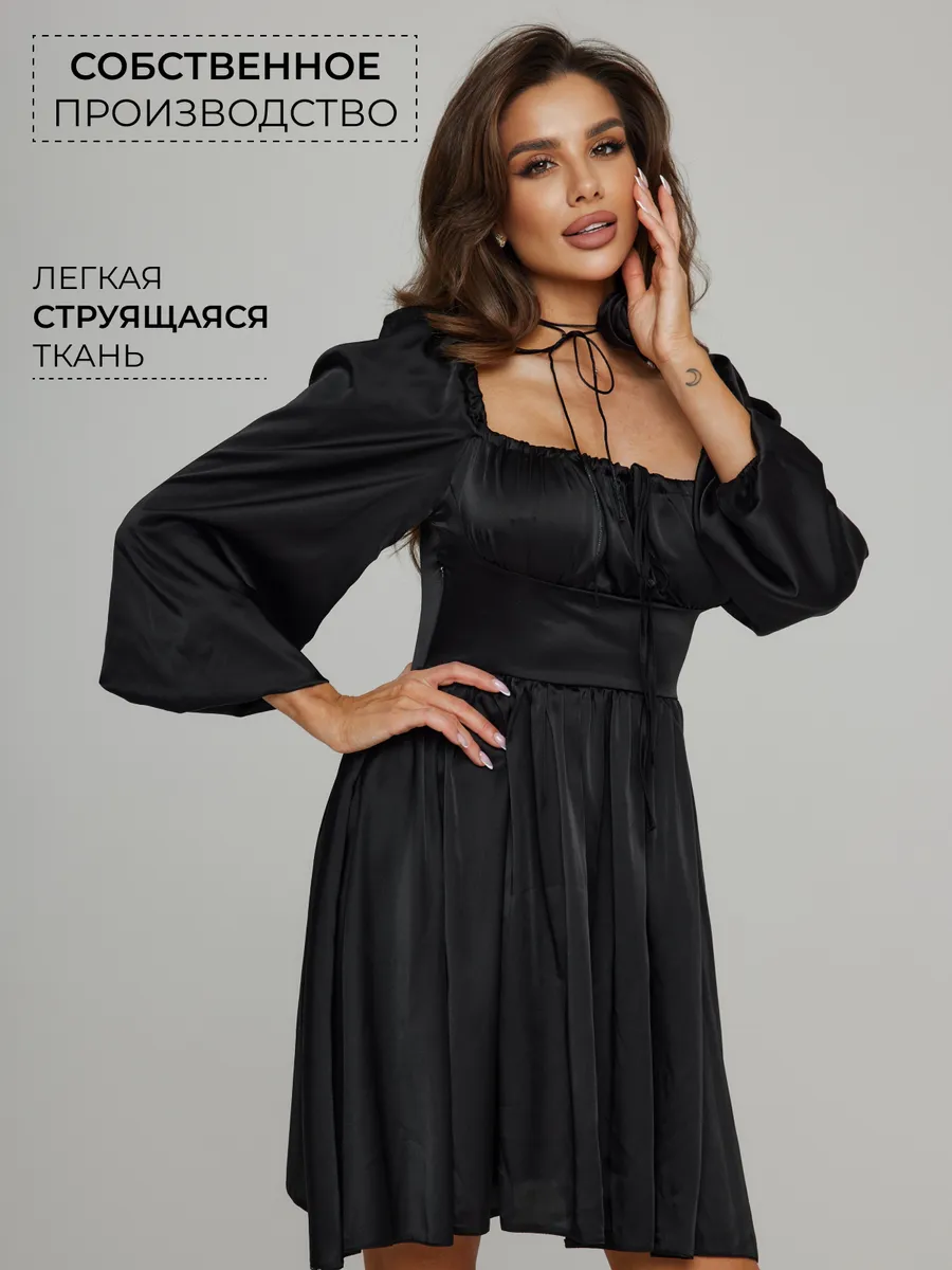 Платье вечернее мини атласное Benti dress 197777640 купить за 2 362 ₽ в  интернет-магазине Wildberries