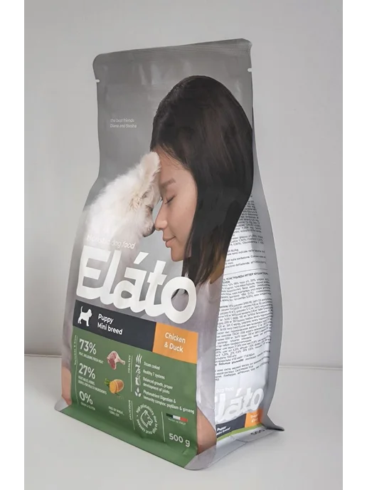 Сухой корм Elato для собак, мелкие, щенки, курица, утка, 0,5 кг, фото 3
