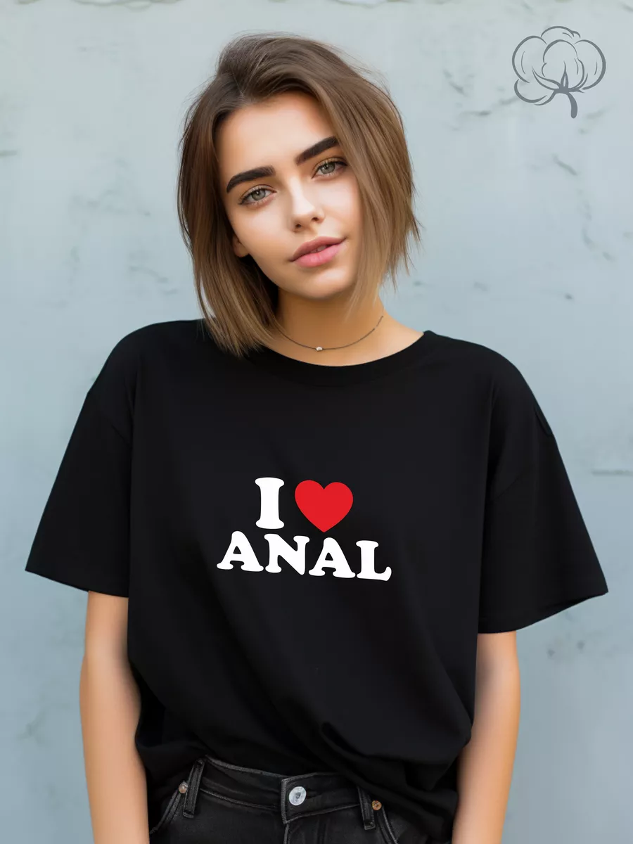 ОТИ Футболка с принтом на груди I love anal