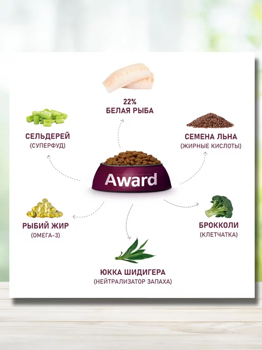Сухой корм AWARD Белой для собак, гипоаллергенный, рыба, 2 кг, фото 4