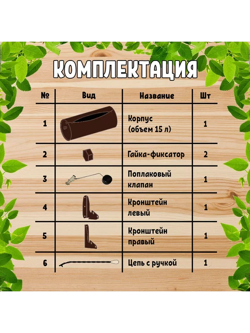 Жестянка Обливное устройство для бани шоколад 15 л, 15 л, фото 4