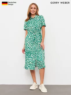 Платье миди с принтом с коротким рукавом Gerry Weber 197814859 купить за 12 852 ₽ в интернет‑магазине Wildberries