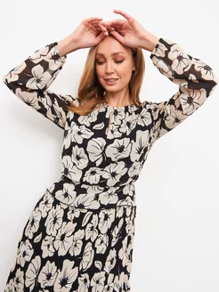 Платье шифоновое праздничное миди Gerry Weber 197814865 купить за 11 612 ₽ в интернет‑магазине Wildberries