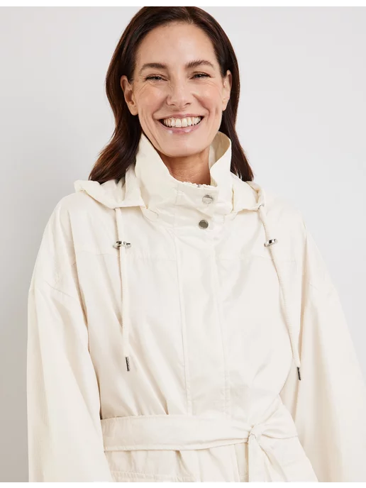 GERRY WEBER Плащ с капюшоном демисезонный, белый, фото 2