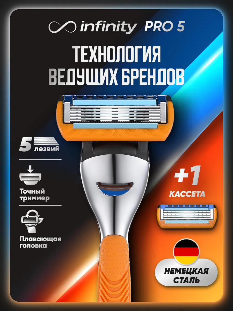 Бритва мужская станок для бритья с 5 лезвиями и триммером INFINITY SHAVE  PRO 197816645 купить за 694 ₽ в интернет-магазине Wildberries