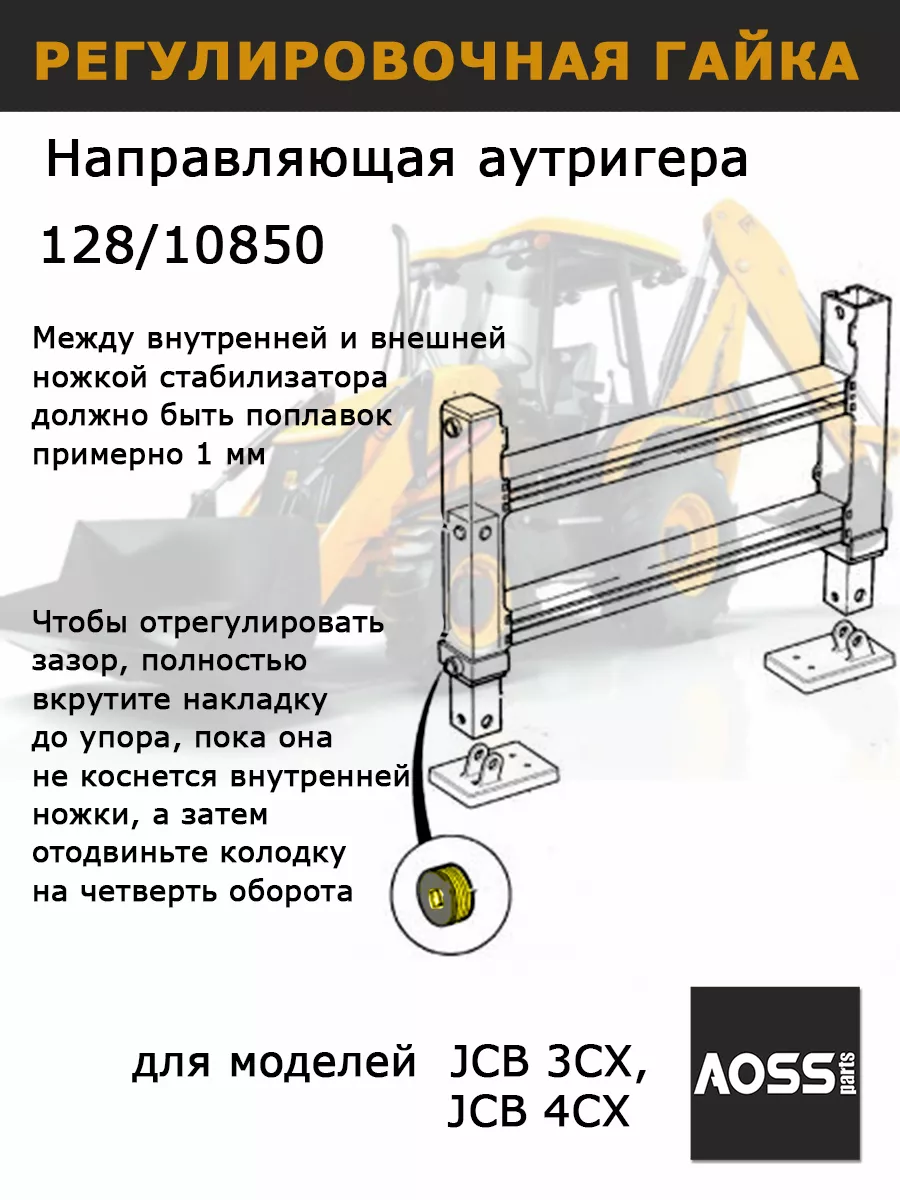 Направляющая аутригера JCB 128/10850 гайки задних опор AOSS parts 197833166  купить за 2 234 ? в интернет-магазине Wildberries