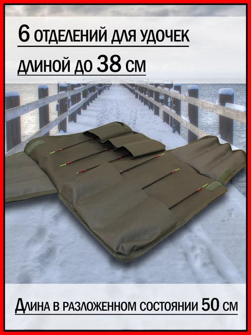 Akubens (Акубенс) Чехол для удочек зимних скрутка, серый, фото 4