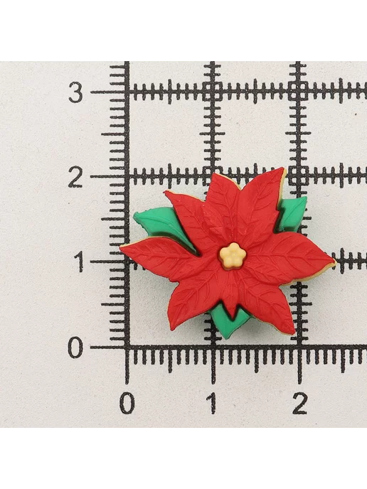 Dress It Up Пуговицы декоративные детские Красная пуансеттия 5 шт, 5 шт, фото 3