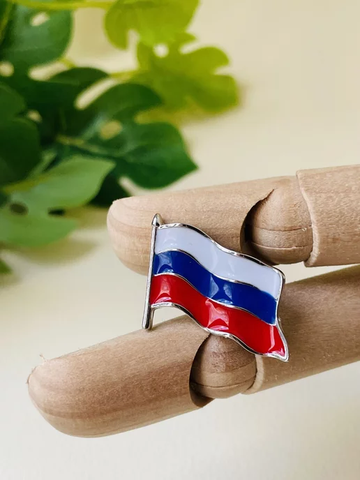 ЗИГЗAГ Брошь миниатюрная для одежды - булавка Флаг, красный, фото 5